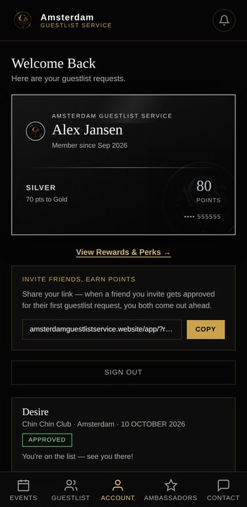Account tab